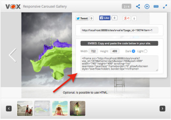 How to embed a Vox Gallery in other sites?